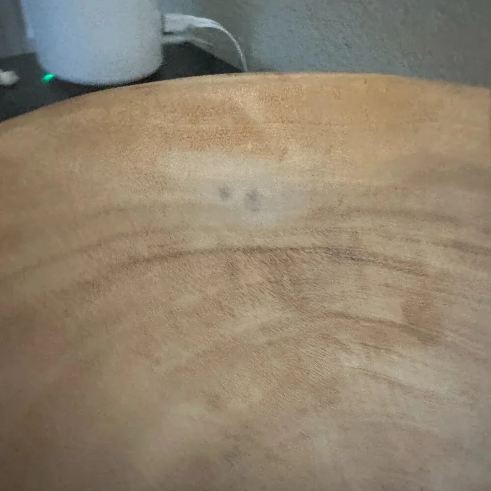 Large irregular Crate and Barrel wood bowl
